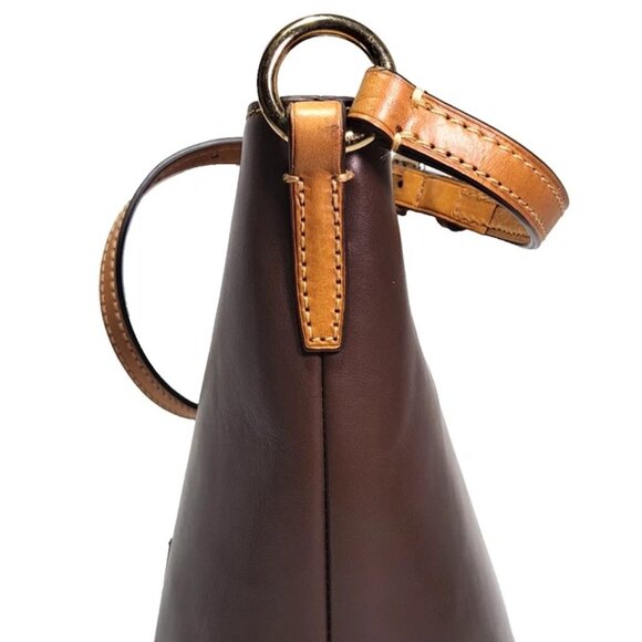 Dooney and Bourke O Ring Hobo Brown Nubuck Leather Bag Magnetic Closure Lined - Picture 7 of 16